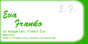 eva franko business card