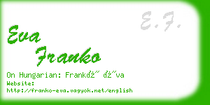 eva franko business card